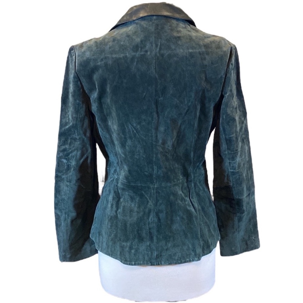 Vintage Liz Claiborne Forest Green Leather Blazer - Picture 5 of 11
